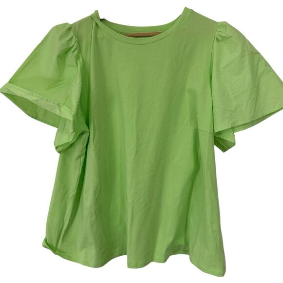 A New‎ Day Neon Green Flutter Sleeve Tshirt XXL - Picture 1 of 6